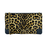Christian Louboutin Leopard Pony Hair Black Leather Loubiposh Clutch Bag